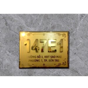 Biển số nhà biệt thự villa đồng chữ nổi BT01 chính hãng - LED Cao Phong